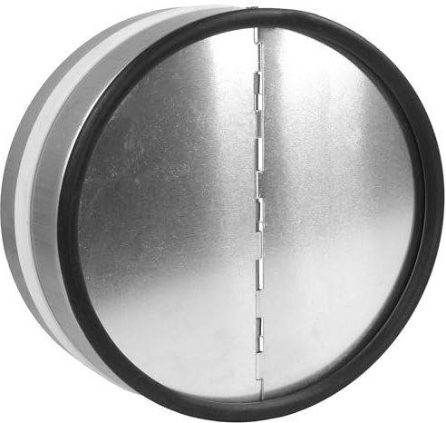 Válvula antirretorno aire para tubo extractor de humo, campanas de cocinas | Acero galvanizado con goma de sellado | Compuerta de aluminio | Tapa antirretorno (150mm)