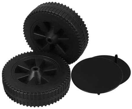 PAMINGONO 2 Stück 7 Zoll Kunststoff Grillräder Lenkrollen Witterungsbeständig Tragfähig Für Gasgrill Rasenmäher Gartengeräte