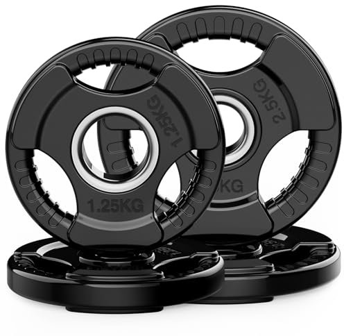 PhysKcal 1.25kg, 2.5kg Rubber Weight Plates Set for Olympic Barbells, Barbell Weights Set, Dumbbells Plates for International Barbells, Change Plates, Fractional Plates