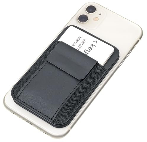TROIKA Kartenetui MagSafe Cash Cards Key – für 2-5 Karten – magnetische Befestigung am Smartphone, Aufstellfunktionen für Smartphones – schwarz Original