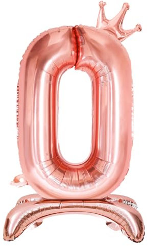 Luftballon 0-9 Geburtstag, Stehend Folienballon 0-9 Zahlen Luftballon Roségold 32/81cm Folienballon Geburtstag Deko Mädchen