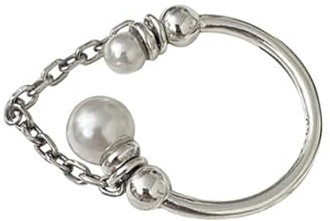 Holibanna Offener Perlenring Mit Kette Verstellbar Für Damen Robust Und Langlebig