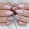 24 Pcs Short Glitter-Pink Press-On Nails, Glossy French Tip False Nails – 12 Sizes Custom Fit, Durable ABS/Acrylic, Adhesive Tabs Included, DIY Manicure Set for Women & Girls