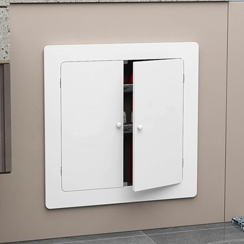 Heizungsverkleidung Heizkörperverkleidung Flächenbündig Revisionsklappe 2 Türen Weiß für Zuhause Wohnzimmer Schlafzimmer(90x70cm/35x28in)
