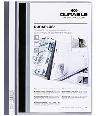 Durable 2579 10 Angebotshefter DURAPLUS, strapazierfähige Folie, DIN A4, grau