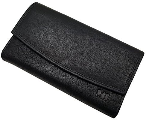 myledershop Cuir de Buffle Porte-Monnaie pour Serveur MJ-Design-Germany en Noir
