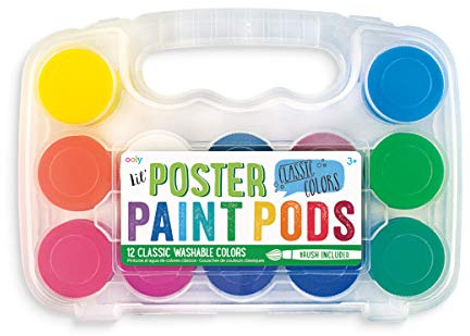 OOLY, Lil' Paint Pods Poster Paint with Brush, Set of 12 (126-1)