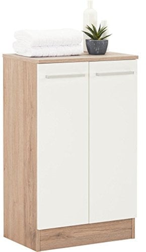 Pelipal Badezimmerschrank Quickset 380 in Sanremo Eiche Terra quer Nachbildung, 50 cm breit | Unterschrank mit 2 Türen und 1 Einlegeboden