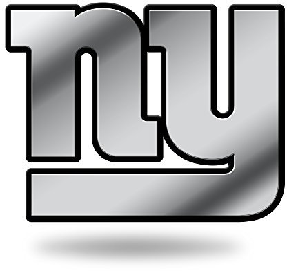 NFL Rico Industries Chrome Finished Auto Emblem 3D Sticker, New York Giants,Team Color,3 x 3.5-inches