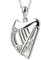 Irish Harp Anhänger & Kette - Keltische Harfe mit Trinity Muster - Handgefertigt in Irland