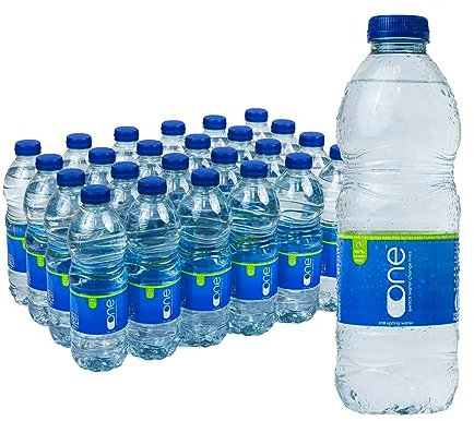 One Water Natural Still Spring Water 24 x 500ml Bottles - Pure Refreshing 7pH Bottled Water - 100% Recyclable & Sustainable Plastic rPET - Bulk Pack