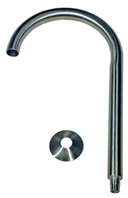 Intergarden Wasserauslauf WE03 Edelstahl Roundinkl. Rosette Wasser Auslauf Überlauf für Garten etc.
