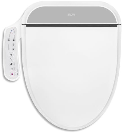 R FLORY FDB300 Electronic Smart Bidet Seat Bidet Attachment Easy Install Heated Seat Warm Dry Water Power Save Self Cleaning Separate Nozzle (Normal-UK)