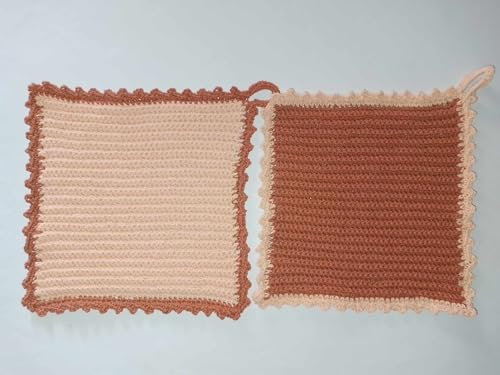1 Paar Topflappen, gehäkelt Handarbeit
