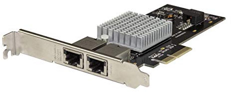 StarTech.com Tarjeta PCIe de Red con 2 Puertos 10G - NIC PCI Express 10GBASE-T & NBASE-T con Chipset Intel-X550AT 10/5/2,5/1GbE - Adaptador de Red Ethernet LAN Multi Gigabit (ST10GPEXNDPI)