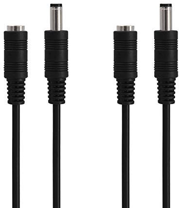 VCE 2 Pack 2.1mm x 5.5mm DC Power Male to Female Adapter Extension Cable Compatible with 12V CCTV Wireless IP Camera, LED, Car 1.8m