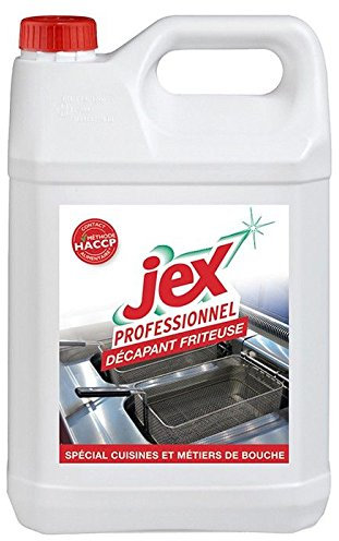 JEX Professionnel - Décapant friteuse - Elimine les graisses - Désincruste rapidement - Compatible inox & acier - 5L - Fabrication française