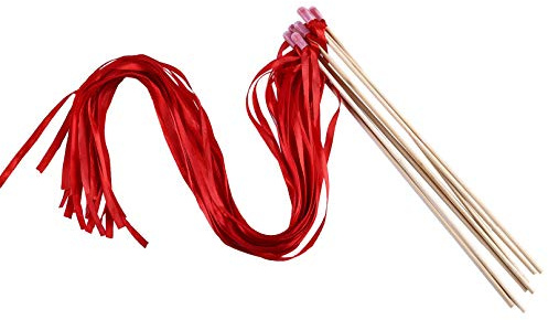 Wishprom Lot de 30 baguettes à ruban pour fête de mariage Rouge