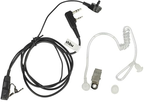 vhbw Headset kompatibel mit Kenwood TH-K2E, TH-K2AT, TH-G71A, TH-K2, TH-G71E, TH-K2A, TH-K2ET, TK-2100, TK-208 Funkgerät - schwarz