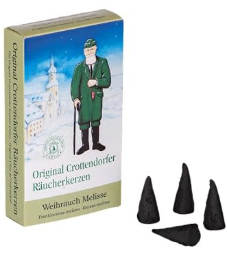 Rudolphs Schatzkiste Räucherkerzen Crottendorfer Weihrauch-Melisse (24) BxHxT = 6x10,5x2cm NEU Räucherkegel Duftkegel Räuchermann