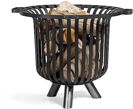 CookKing Feuerkorb Verona | Stahl Schwarz 60x60x52 cm | Feuerkorb & Feuerplatz für den Garten