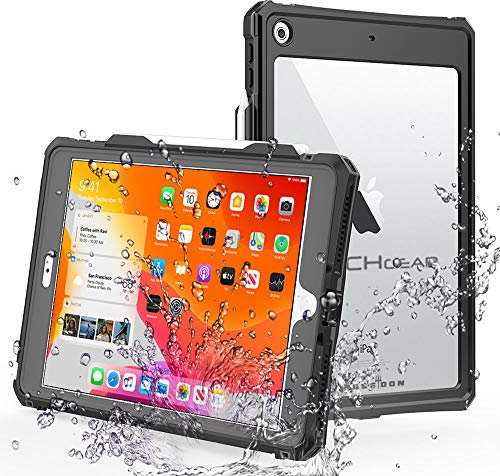 TECHGEAR Poseidon Waterproof Case for iPad 10.2 (9th/8th/7th Gen, 2021-2019) – Rugged Shockproof Armour with Screen Protector, Stand & Strap – Ideal for School, Work, Field Use