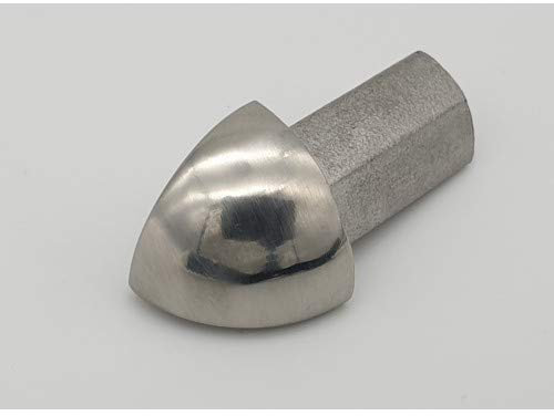 Außenecke Rundprofil 8 mm glänzend für Edelstahlschienen Rotthues Fliesenschiene Viertelkreisprofil