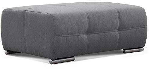 Cavadore Hocker Mistrel, Sitzhocker mit leichter Fleckentfernung dank Soft Clean, geeignet für Haushalte mit Kindern, Haustieren, 109 x 42 x 73, grau