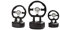 Henecka Motorsport-Pokal, Resinfigur Motorsport Lenkrad, schwarz Silber, mit Wunschgravur und auswählbarem Sport-Emblem, Größe 16 cm