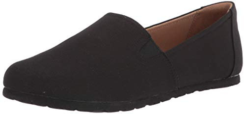 Amazon Essentials Women's Casual Slip-On Canvas Flat, Black, 4.5 UK
