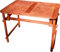 P&J Table de Jardin Pliante du Bois Massive avec Un Trou de Parasol (109x79, mahagon)