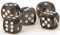 WeLoveBeads 12mm W6 Würfel grau transparent / weiß - Made in Germany! - 10Stk