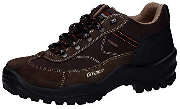 Grisport® halvsko skor skor av velourläder med Cordura® fritidssko utomhussko för kvinnor och män unisex arbetsskor vattenavvisande vandringsskor jaktsko, - Brunt oliv - 46 EU
