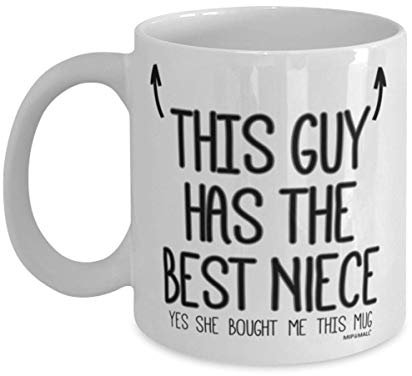 Uncles Mug - Gifts for Uncle - This Guy has The Best Niece - Fathers Day, Birthday Cup, Christmas Presents - Coffee Mugs - wm7407
