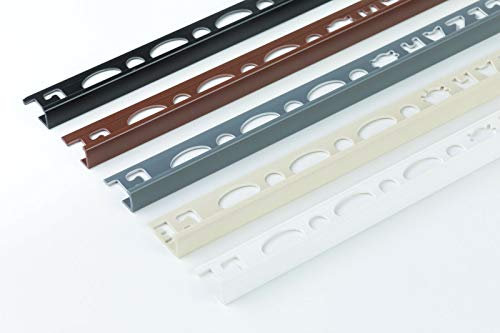 1 Piece of Ivory PVC Straight Edge Tile Trim 8mm Dept x 2.5m Length