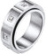 PROSTEEL Herren massive Bandring Spinner Ring in Größe 64 Edelstahl drehbarer Stressabbau Ring mit Zirkonia eingelegt Verlobungsring Freundschaftsring Modeschmuck Accessoire