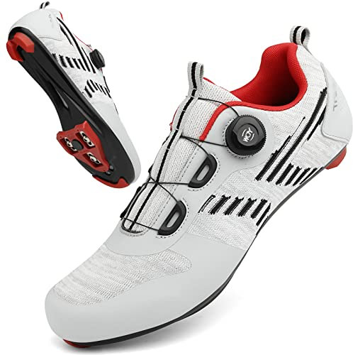 VNANV Fahrradschuhe Herren Damen Rennradschuhe MTB Schuhe Herren Damen rennradschuhe Herren rennrad Fahrradschuhe Look SPD SPD-SL Delta Lock Pedal Reitschuhe Schuhen (hellgrau9,47)