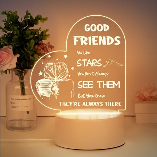Vetbuosa Best Friends Gifts, Friendship Night Light, Friendship Gifts for Women, Christmas Gifts for Best Friends, Long Distance Friendship Gifts for BFF, Besties Birthday Going Away Gifts