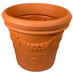 Design-Pflanztopf ROM in der Farbe Terracotta aus Kunststoff | Durchmesser von 40 bis 90 cm (Farbe: Terracotta, Größe F55) | Höhe: 44 cm