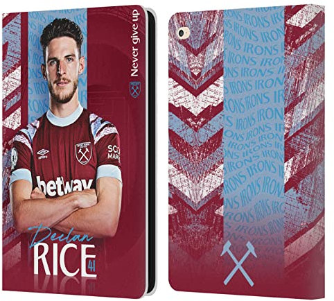 Head Case Designs Licenciado Oficialmente West Ham United FC Declan Rice 2022/23 Primer Equipo Carcasa de Cuero Tipo Libro Compatible con Apple iPad Air 2 (2014)