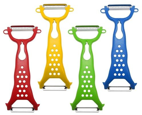 Bafnsiji Potato Peelers for Kitchen, Vegetable Peeler, Stainless Steel Speed Peeler, Double ended Peeler, Multifunctional Peelers for Vegetables Fruits, 4PCS, Color Random