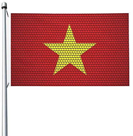 Dots Flag Vietnam Drapeau Polyester 0,9 x 1,5 m - Drapeaux décoratifs d'extérieur durables