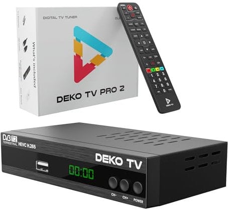 DEKO TV PRO2 Decodificador TDT HD 2024 - Sintonizador TDT HD DVB-T2 USB - Receptor TDT HD - Descodificador Digital para TV TDT Television - TDT HDMI