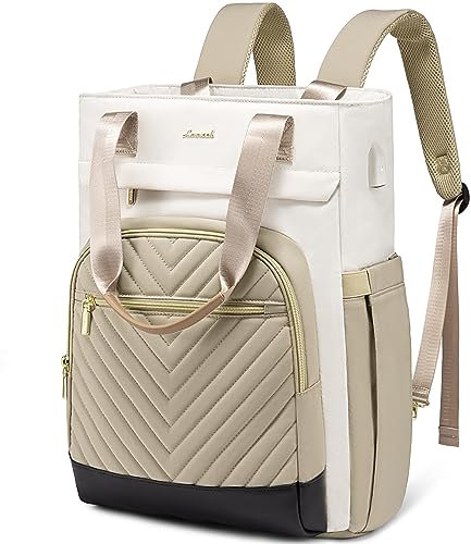 LOVEVOOK Rucksack Damen Groß Laptoptasche 17.3 Zoll Schulrucksack Teenager Mädchen Schultasche 2 in 1 Handtasche Reiserucksack Wasserdicht Backpack Women Elegant Arbeitstasche Daypacks für Uni Travel
