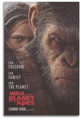 VZRSQZK Filmposter Krieg für den Planet der Affen, dekoratives Gemälde, Leinwand-Wandposter und Kunstdruck, modernes Familienschlafzimmer-Dekor-Poster, 20 x 30 cm
