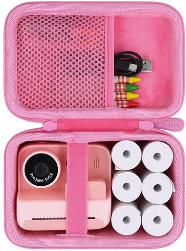 Aenllosi Hard Storage Case for Manttely/Nevanah/Mafiti Kids Instant Print Camera, Childs Camera Photo Paper 6 Roll & Color Pen Organizer Box, Pink (Case Only)