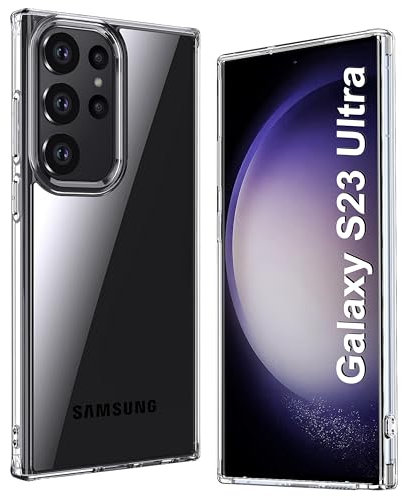 Crystal Clear for Samsung Galaxy S23 Ultra Case 2023 [Anti-yellowing] [Military Drop Protection] Shockproof Protective Phone Case Grip Slim Thin Cover for Samsung S23 Ultra 5G