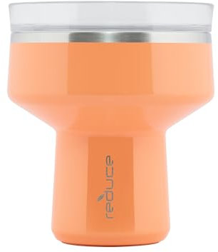 REDUCE Saltini 16 oz Cocktail Tumbler - Insulated Margarita Tumbler with Lid - Keeps Drinks Cold for 10 Hours - 360 Sippable Martini Glass Alternative - Shatterproof, Perfect for Parties - Papaya