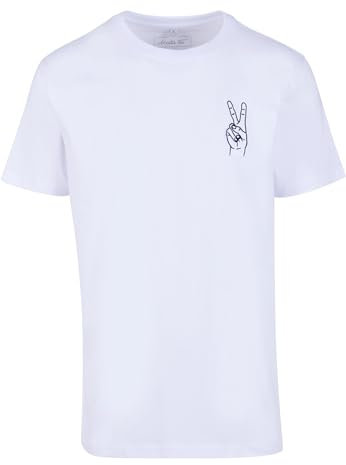 Mister Tee Herren Peace Sign Tee EMB White, S