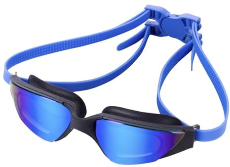 fashy Schwimmbrille Splash II Mirror Special mit Spezialverschluss, blau
